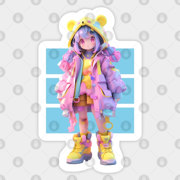 AKBLM - KAWAII かわいい DECORA KUMIKO CHAN | MEGA CUTE 3D PASTEL ANIME GIRL Sticker by AKBLM